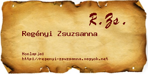 Regényi Zsuzsanna névjegykártya