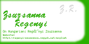 zsuzsanna regenyi business card